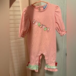 Pink Kids One Piece with Festive Design
